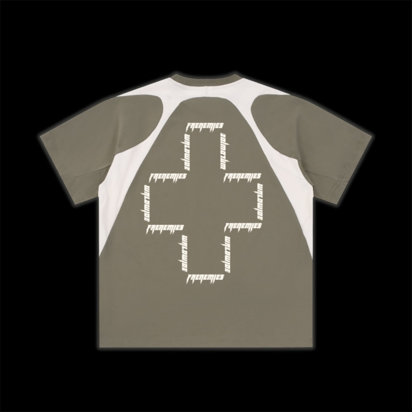 FMS CONTRAST PANEL TEE ~ GREY COFFEE & WHITE ~