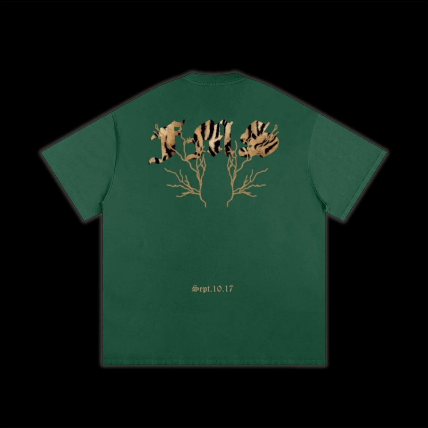 WILDCAT LEOPARD TEE ~HUNTER GREEN~