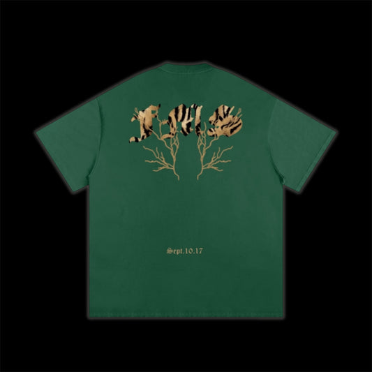 WILDCAT LEOPARD TEE ~HUNTER GREEN~
