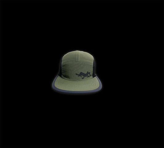 BONELESS SKELE NYLON MESH CAMPER HAT (OS) ~ OLIVE/BLACK ~
