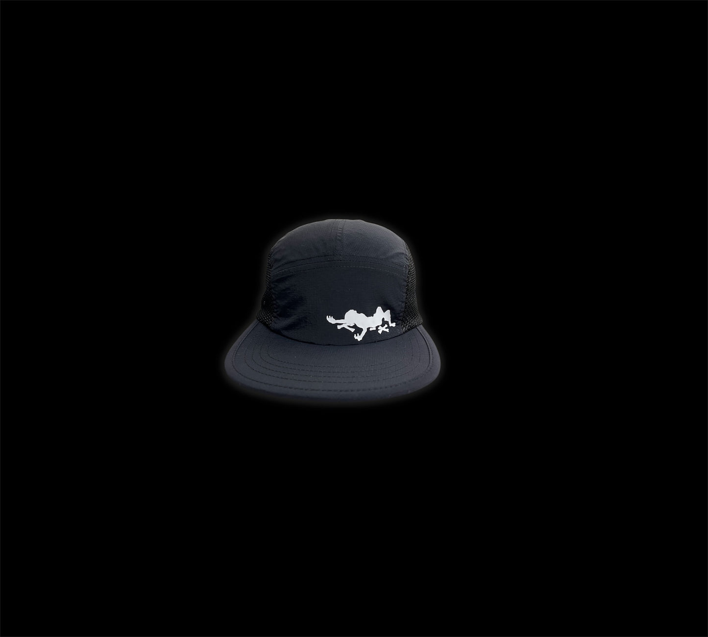 BONELESS SKELE NYLON MESH CAMPER HAT (OS) ~ BLACK/WHITE ~