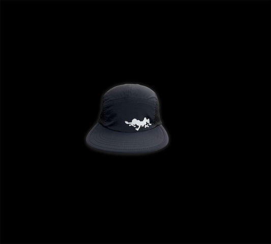 BONELESS SKELE NYLON MESH CAMPER HAT (OS) ~ BLACK/WHITE ~