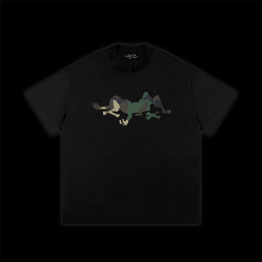 BONELESS SKELETON CAMO LOOSE TEE ~ BLACK ~