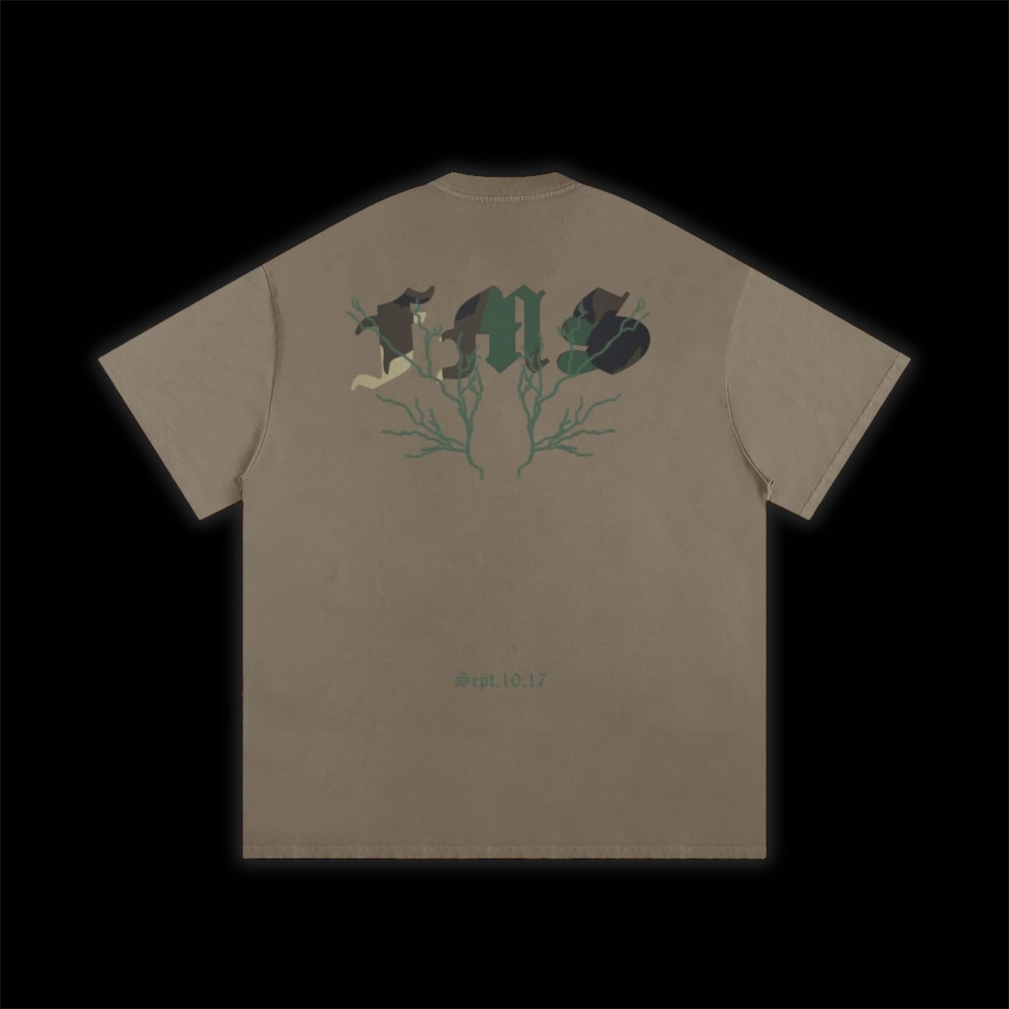 BONELESS SKELETON CAMO LOOSE TEE ~ GREY COFFEE ~