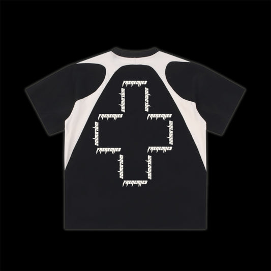 FMS CONTRAST PANEL TEE ~ BLACK & WHITE ~